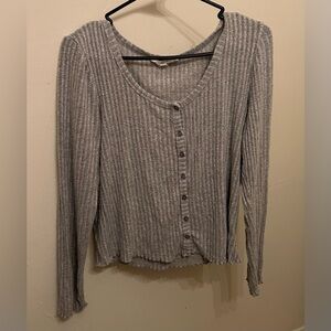 Hippie Rose Light Gray Knit Top